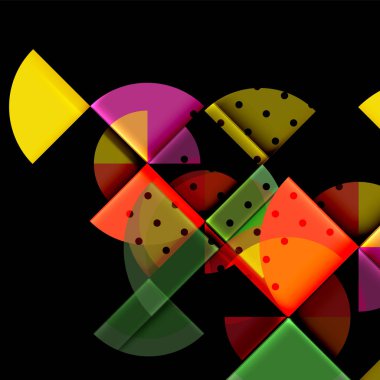 Siyah arka plan üzerine daire öğeleri