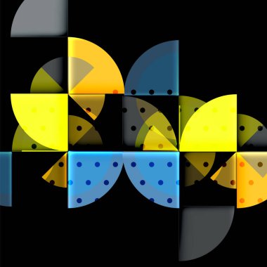 Siyah arka plan üzerine daire öğeleri