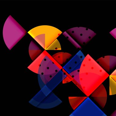 Siyah arka plan üzerine daire öğeleri