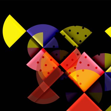 Siyah arka plan üzerine daire öğeleri