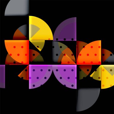 Siyah arka plan üzerine daire öğeleri