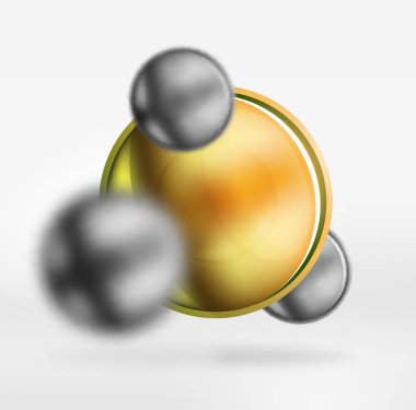 Bulanık teknik küreler ve parlak ve metalik yüzeyli yuvarlak daire