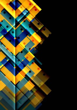 Siyah arka plan üzerinde renkli oklar