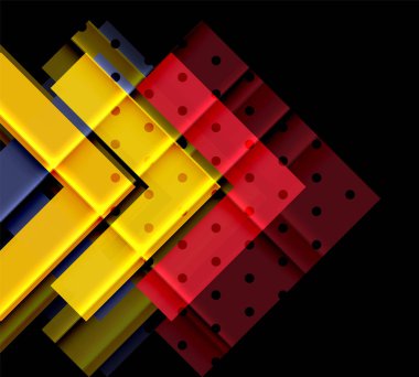 Siyah arka plan üzerinde renkli oklar