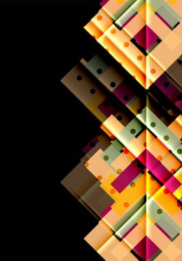 Siyah arka plan üzerinde renkli oklar