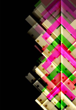 Siyah arka plan üzerinde renkli oklar