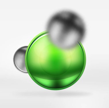 Bulanık teknik küreler ve parlak ve metalik yüzeyli yuvarlak daire