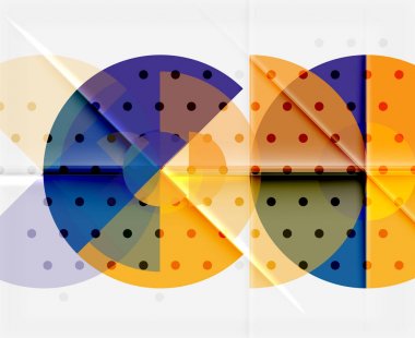 Siyah arka plan üzerine daire öğeleri