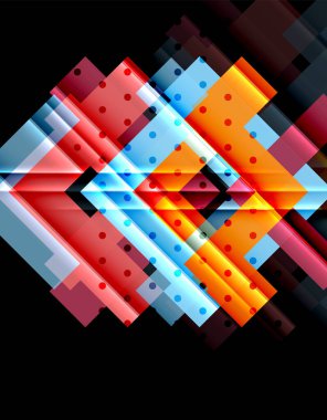 Siyah arka plan üzerinde renkli oklar