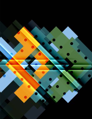 Siyah arka plan üzerinde renkli oklar