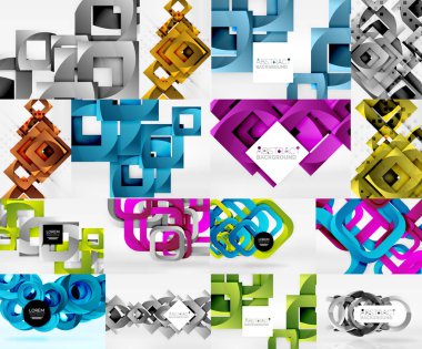 Nesneleri arka dijital geometrik dizi