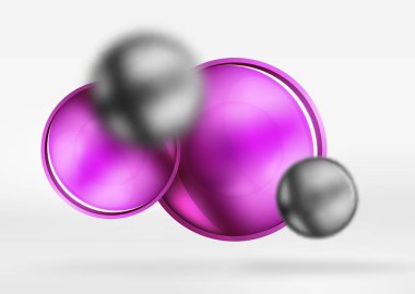 Bulanık teknik küreler ve parlak ve metalik yüzeyli yuvarlak daire