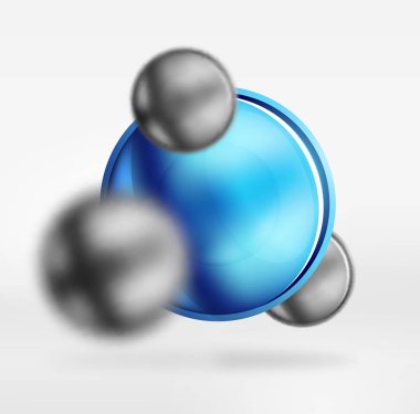 Bulanık teknik küreler ve parlak ve metalik yüzeyli yuvarlak daire