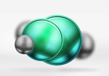 Bulanık teknik küreler ve parlak ve metalik yüzeyli yuvarlak daire