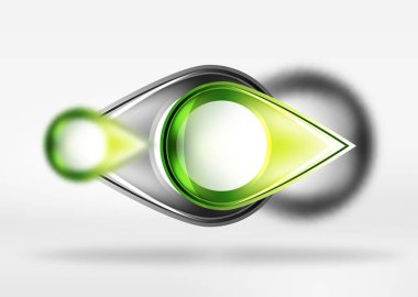 Arka plan, cam en az yuvarlak ve bulanık etkileri ile 3B alanda ok şekilleri