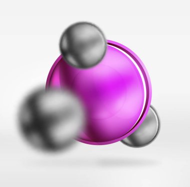 Bulanık teknik küreler ve parlak ve metalik yüzeyli yuvarlak daire