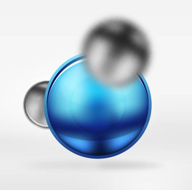 Bulanık teknik küreler ve parlak ve metalik yüzeyli yuvarlak daire