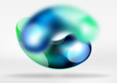 Dijital techno arka plan, gri 3d alan cam curvy balon