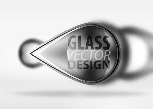 Fondo abstracto, vidrio mínimo redondo y formas de flecha en el espacio 3d con efectos borrosos — Vector de stock