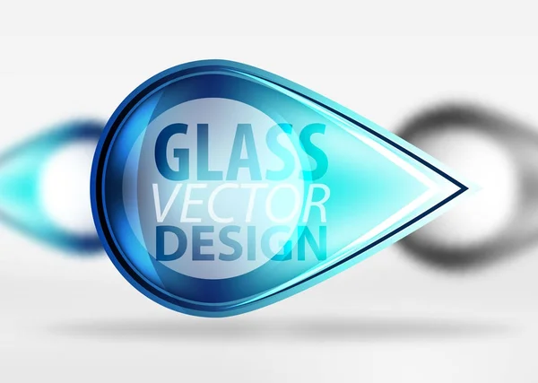 Abstracte achtergrond, minimale ronde glas en pijlvormen in 3D-ruimte met wazig effecten — Stockvector