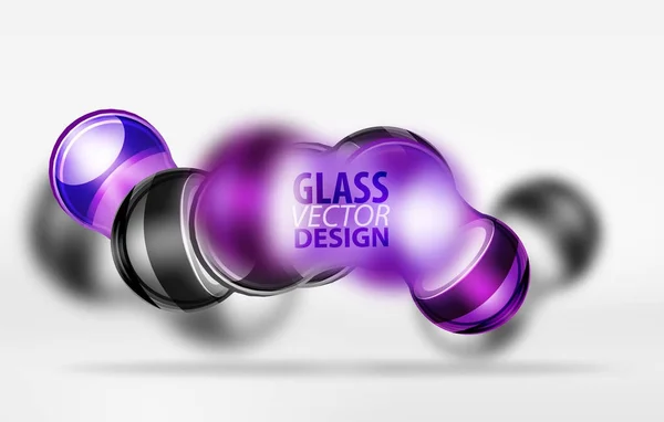 3d techno vidrio burbuja diseño — Archivo Imágenes Vectoriales