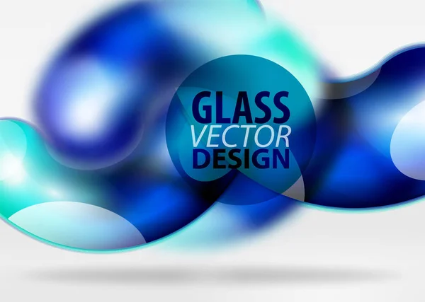 ガラス曲線バブルとデジタル テクノ抽象的な背景、灰色空間 — ストックベクタ