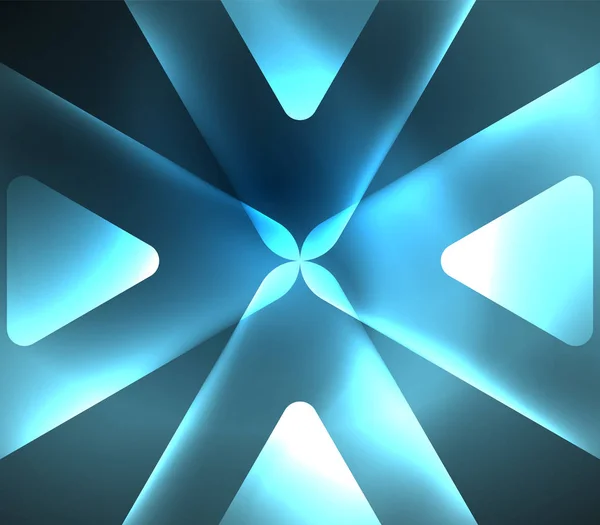 暗い空間にガラスの輝く明るい三角形設計の抽象的な背景 — ストックベクタ