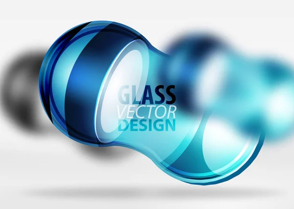 3d techno glass bubble design — Stock Vector