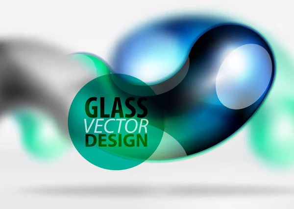 Digitale techno abstracte achtergrond, grijze 3D-ruimte met glas bochtige bubble — Stockvector