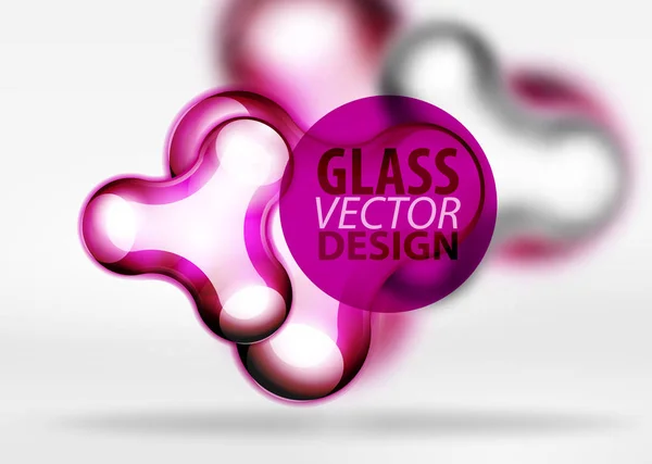 Vector digital 3d space bubble, glass and metallic effects — Stock Vector