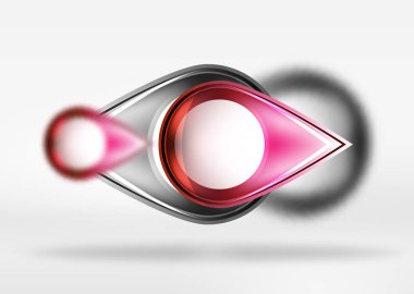 Arka plan, cam en az yuvarlak ve bulanık etkileri ile 3B alanda ok şekilleri