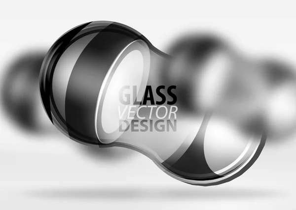 3D Techno Glasblase Design — Stockvektor