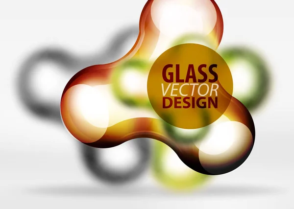 Vector digitale 3d ruimte zeepbel, glas en metalen effecten — Stockvector