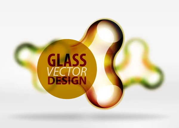 Vektor digitale 3D-Raumblase, Glas und Metallic-Effekte — Stockvektor