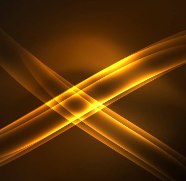 Enerji hatları, karanlıkta parlayan dalgalar vektör arka plan