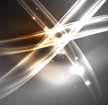 Enerji hatları, karanlıkta parlayan dalgalar vektör arka plan