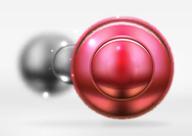 Bulanık teknik küreler ve parlak ve metalik yüzeyli yuvarlak daire