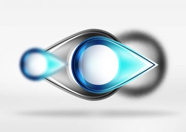 Arka plan, cam en az yuvarlak ve bulanık etkileri ile 3B alanda ok şekilleri