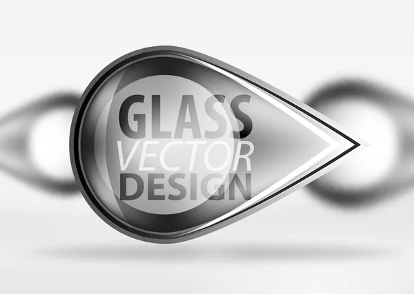 Fundo abstrato, vidro mínimo redondo e formas de seta no espaço 3d com efeitos borrados — Vetor de Stock