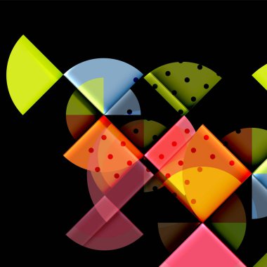 Siyah arka plan üzerine daire öğeleri