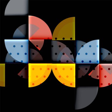 Siyah arka plan üzerine daire öğeleri