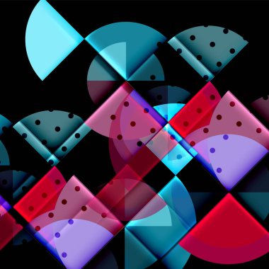 Siyah arka plan üzerine daire öğeleri