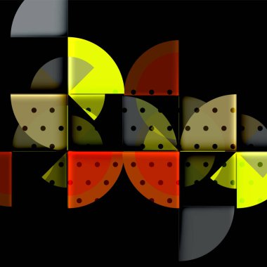 Siyah arka plan üzerine daire öğeleri