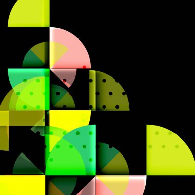 Siyah arka plan üzerine daire öğeleri