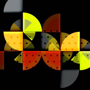 Siyah arka plan üzerine daire öğeleri