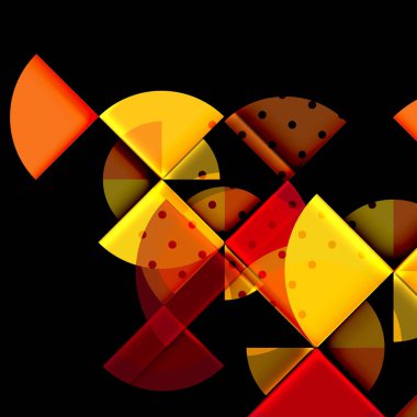 Siyah arka plan üzerine daire öğeleri