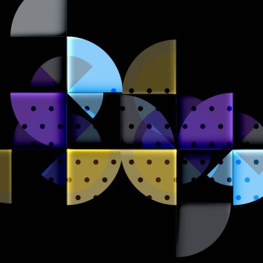 Siyah arka plan üzerine daire öğeleri