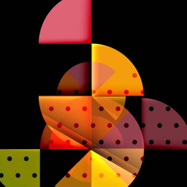 Siyah arka plan üzerine daire öğeleri