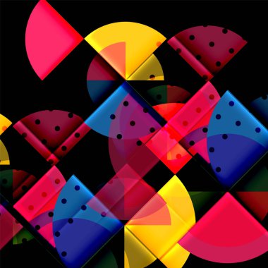 Siyah arka plan üzerine daire öğeleri