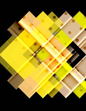 Renkli üçgenler ve oklar koyu arka plan üzerinde